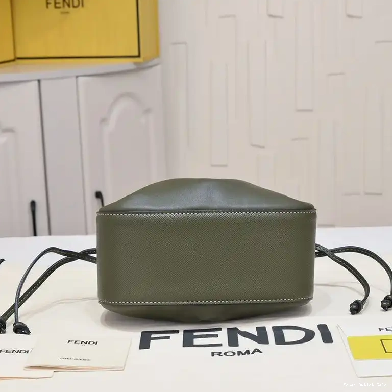 Cheap Leather Fendi In Mini Green Pomodorino Calf Bag Bucket 0705